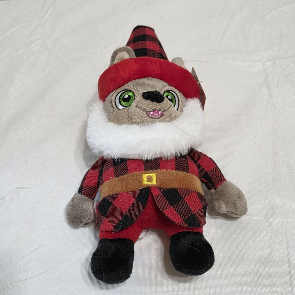 Great Wolf Lodge Wiley Gnome Holiday Plush Red and Black Plaid 12"